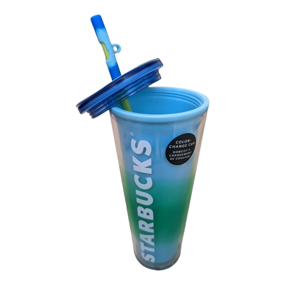 Starbucks Blossom Color Change Venti Tumbler W/Swirl Straw Topper - Picture 6 of 7